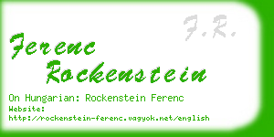 ferenc rockenstein business card